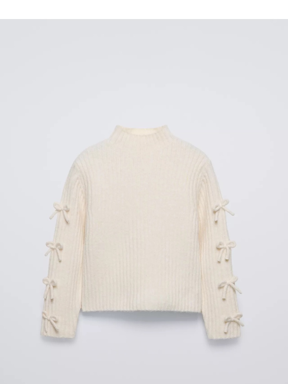 Zara Ribbed Knit Sweater with Bows. Size 11/12